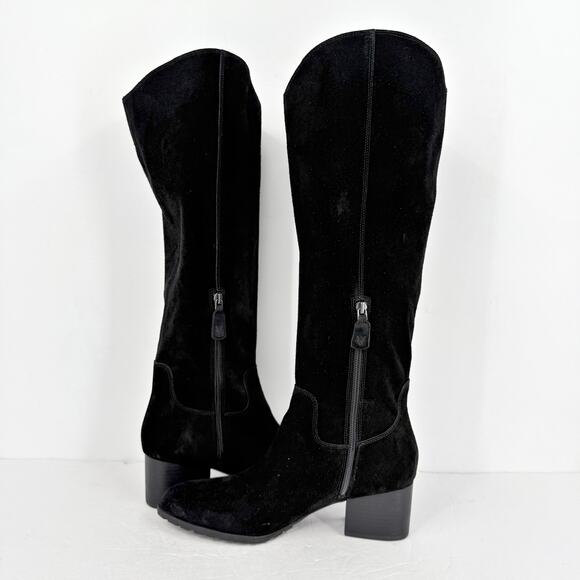 Vionic Women Bixby Knee High Boot 8.5 Wide WC Black Suede Water Repellent NWOB - Picture 7 of 11